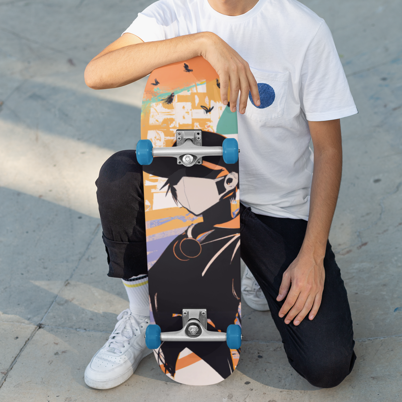 Girl in Mask (v1) Custom Skateboard