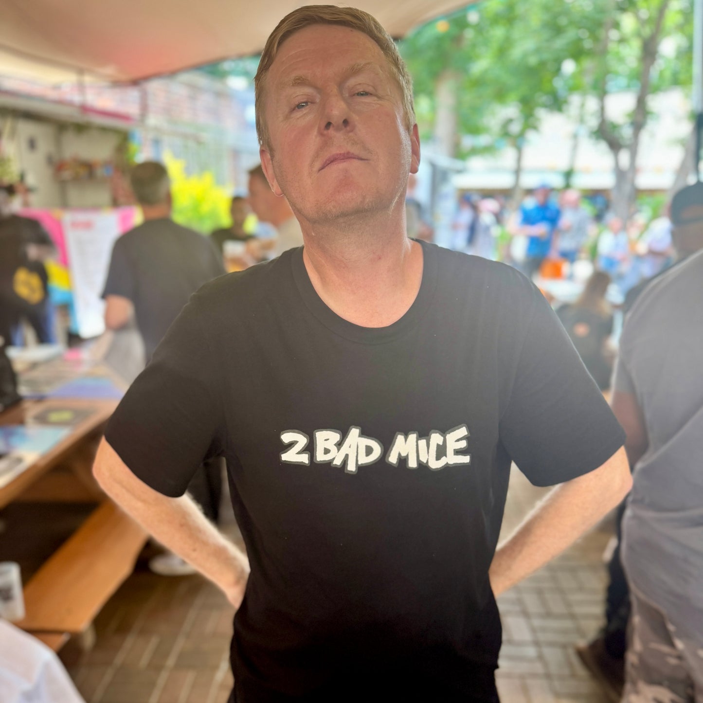 2 Bad Mice (New White Logo v1) Unisex organic cotton t-shirt