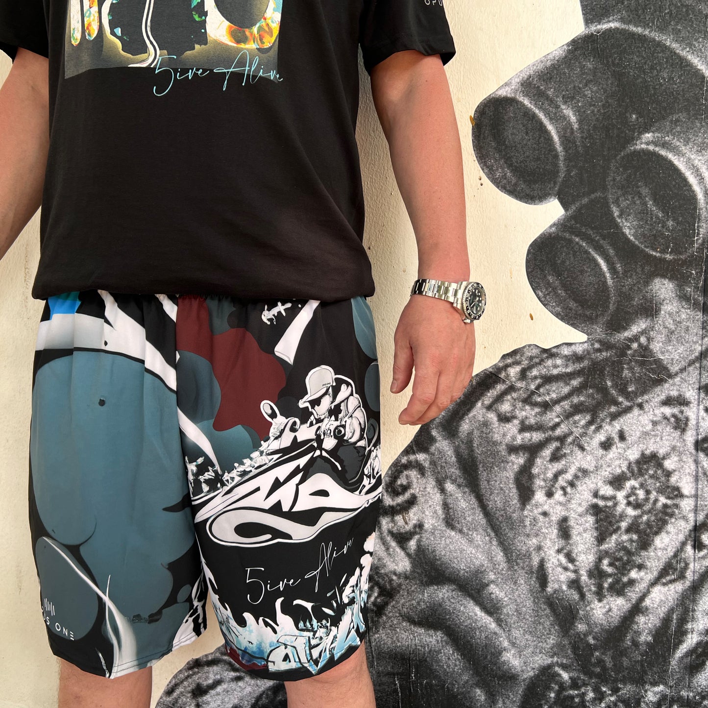 5ive Alive (Ltd Ed Jet Ski) Print Recycled Swim Trunks