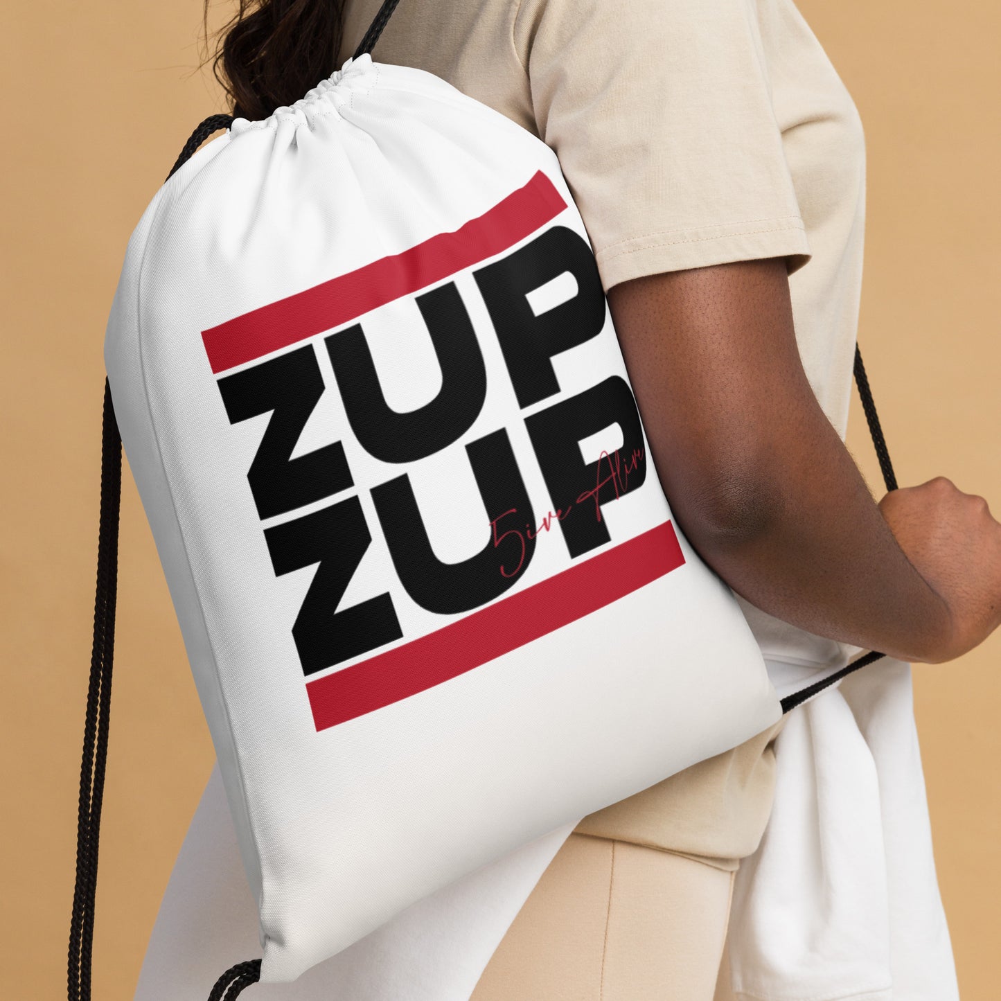 Zup Zup (Black Logo) Drawstring bag