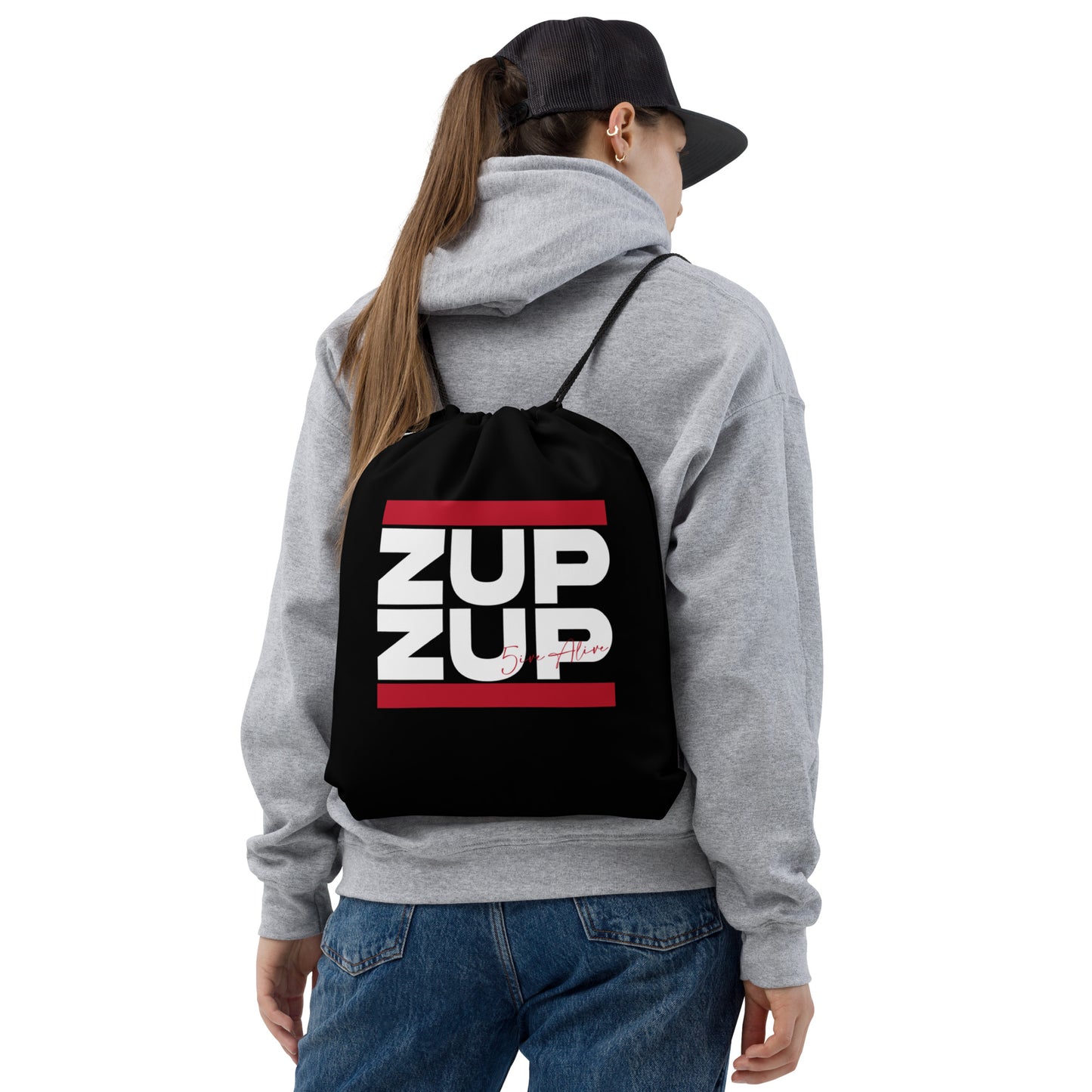 Zup Zup (White Logo) Drawstring bag