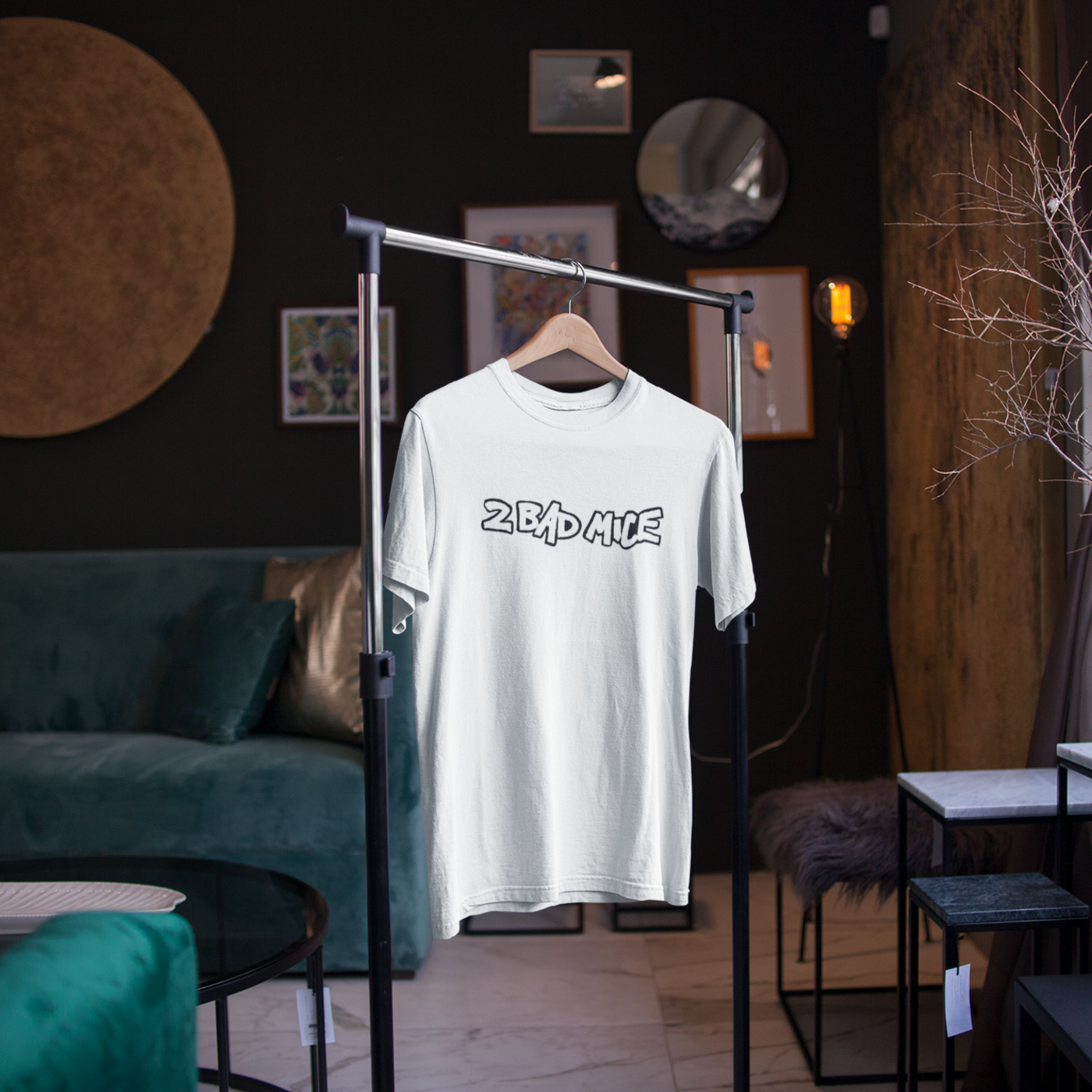 2 Bad Mice (New White Logo v1) Unisex organic cotton t-shirt