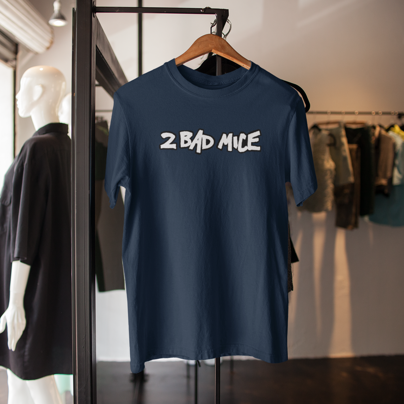 2 Bad Mice (New White Logo v1) Unisex organic cotton t-shirt