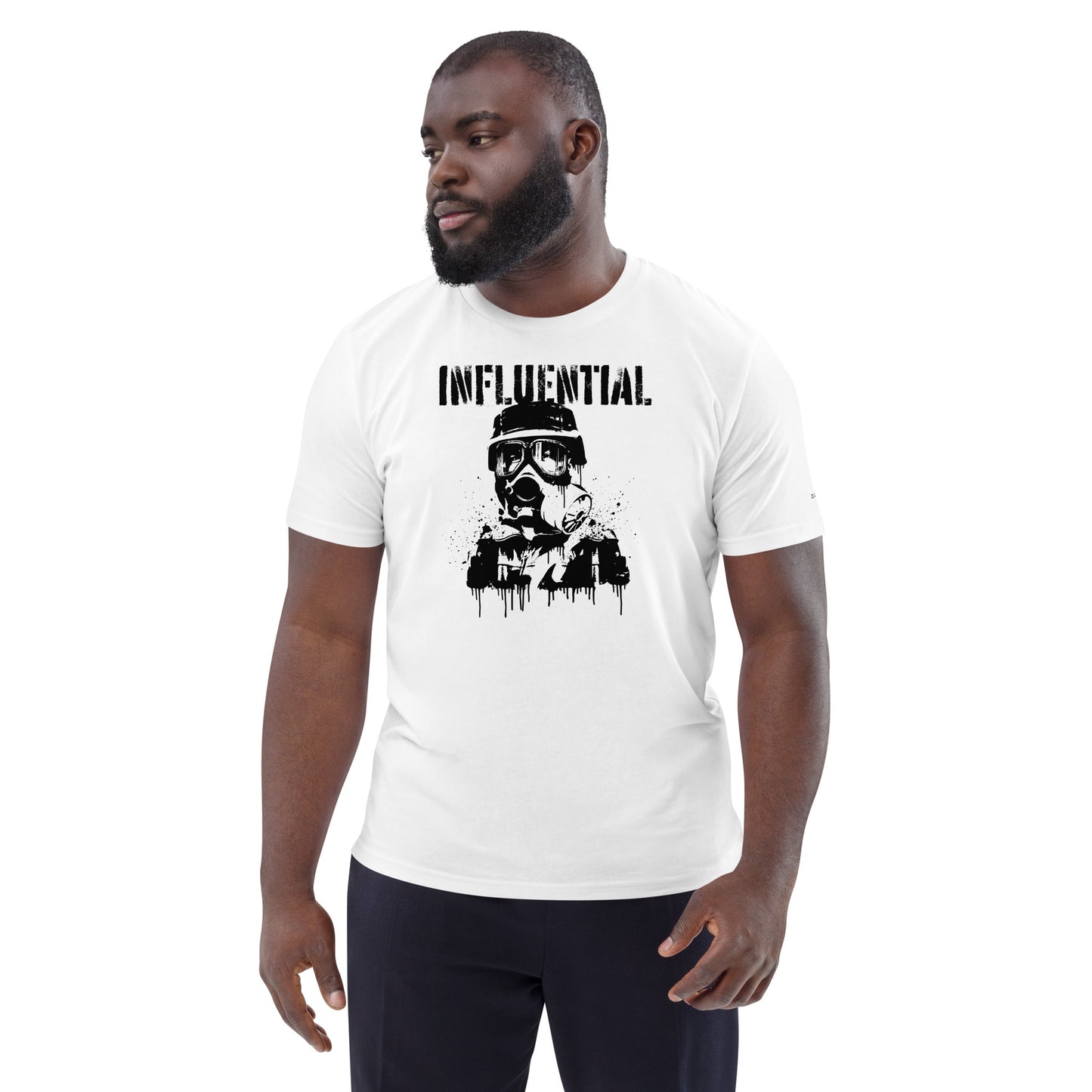 Influential Man (v1) Unisex organic cotton t-shirt (White / Green)