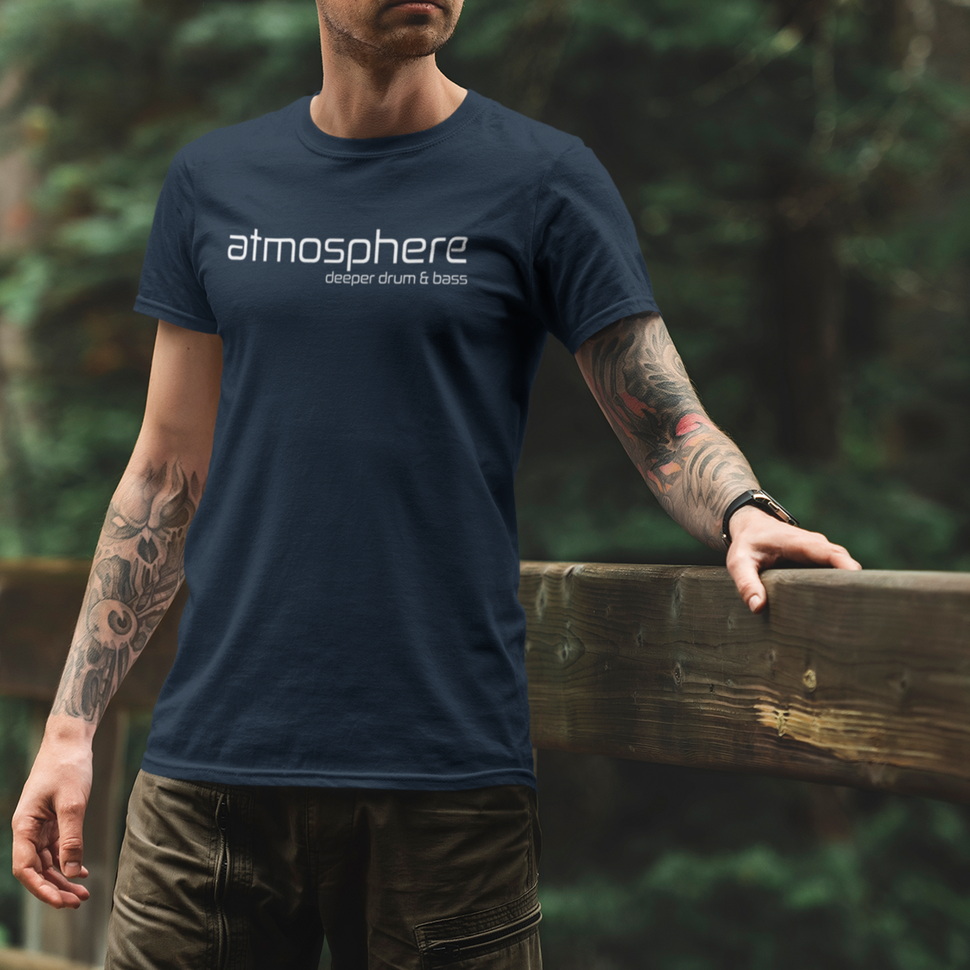 D&B (Atmosphere) Unisex organic cotton t-shirt (White Text)