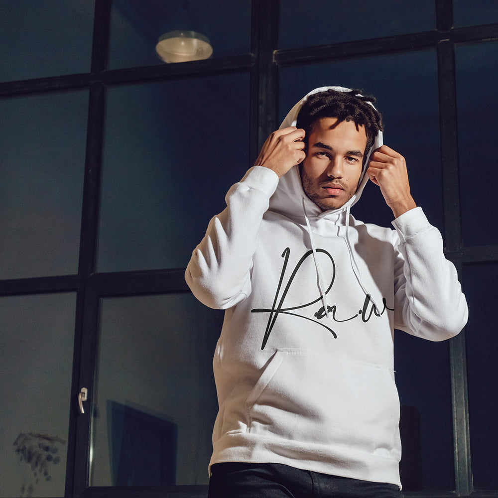 R.A.W (v4) Unisex essential eco hoodie (Black Text)