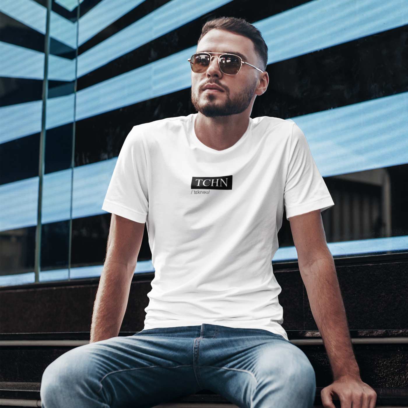 Music X Fashion (TCHN) Unisex organic cotton t-shirt (Grey Text)
