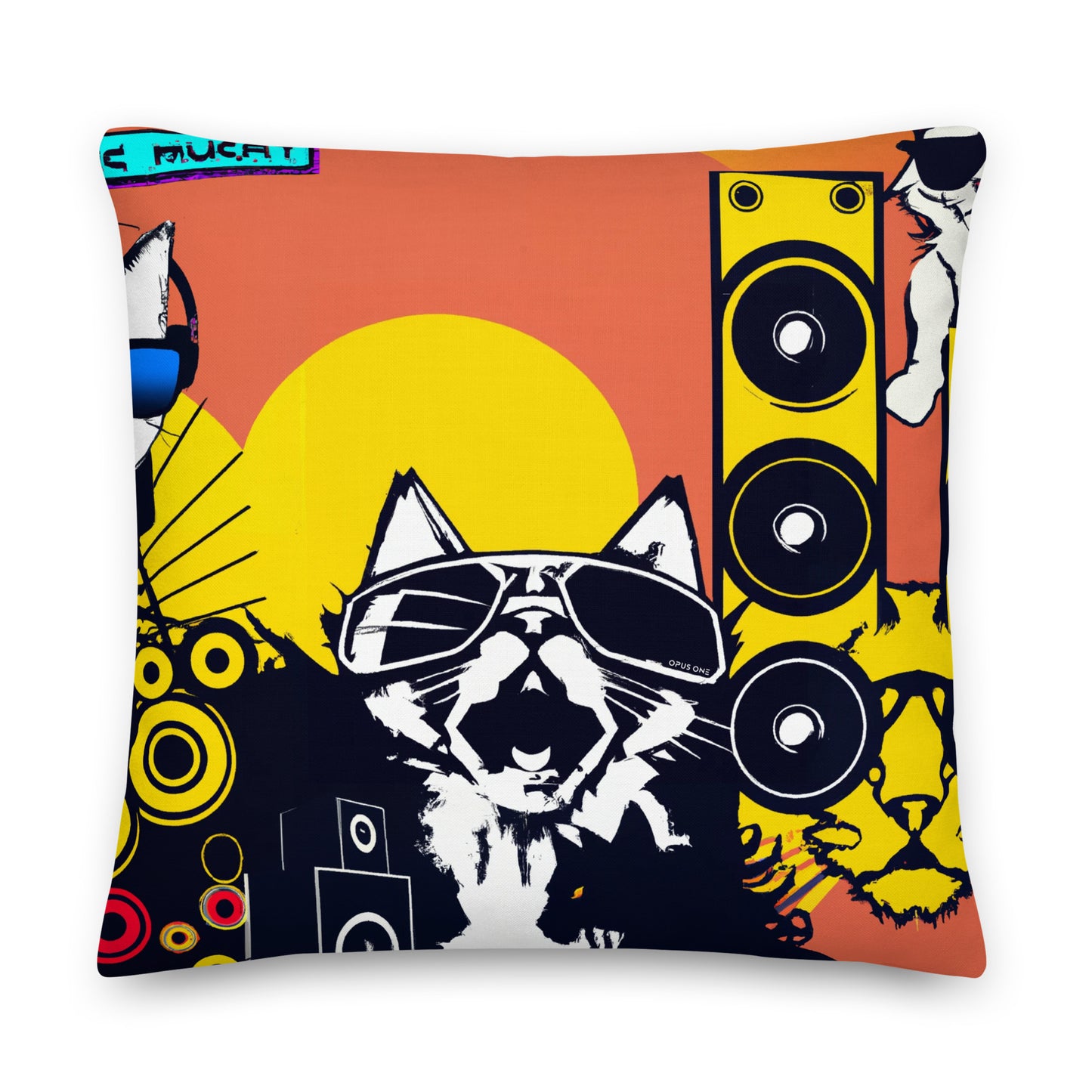 DJ Kitty (v1) Premium Pillow