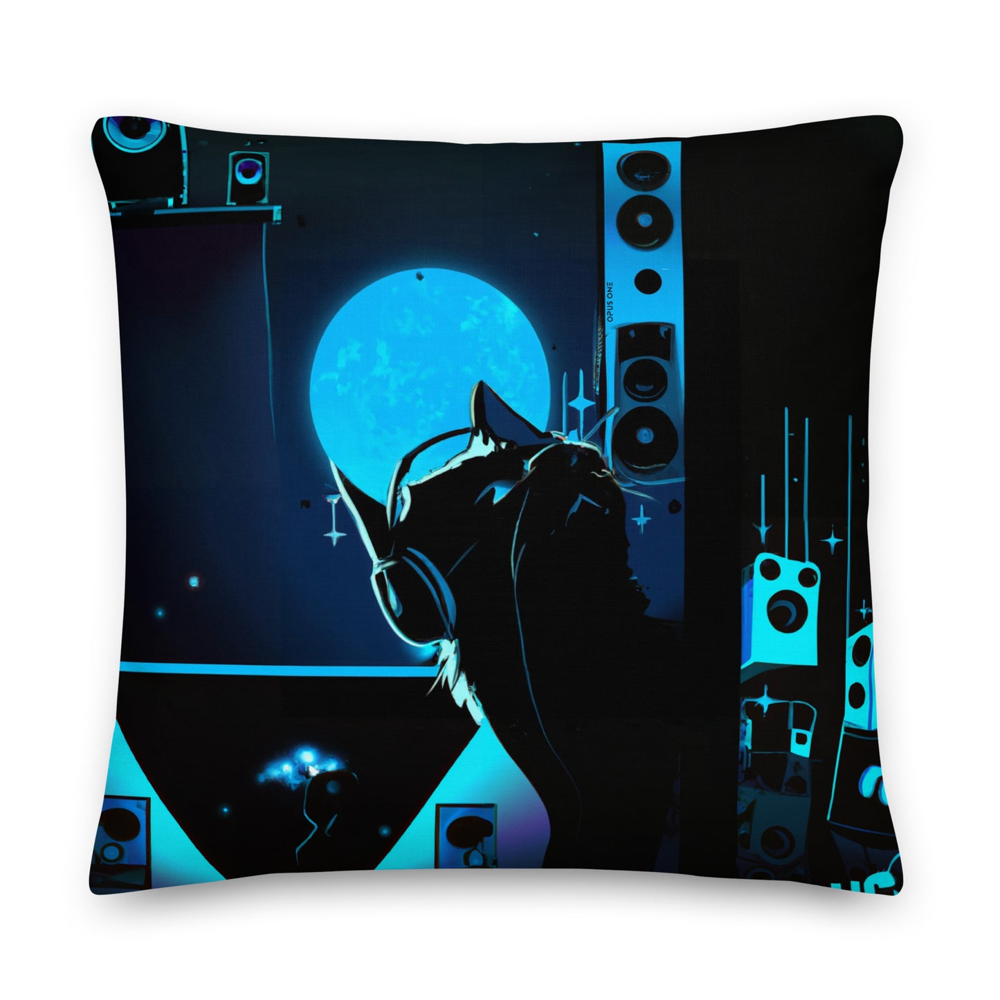 DJ Kitty (v2) Premium Pillow
