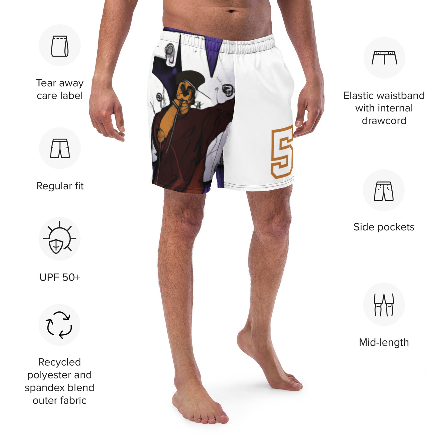 5ive Alive (v4) All-Over Print Recycled Swim Trunks