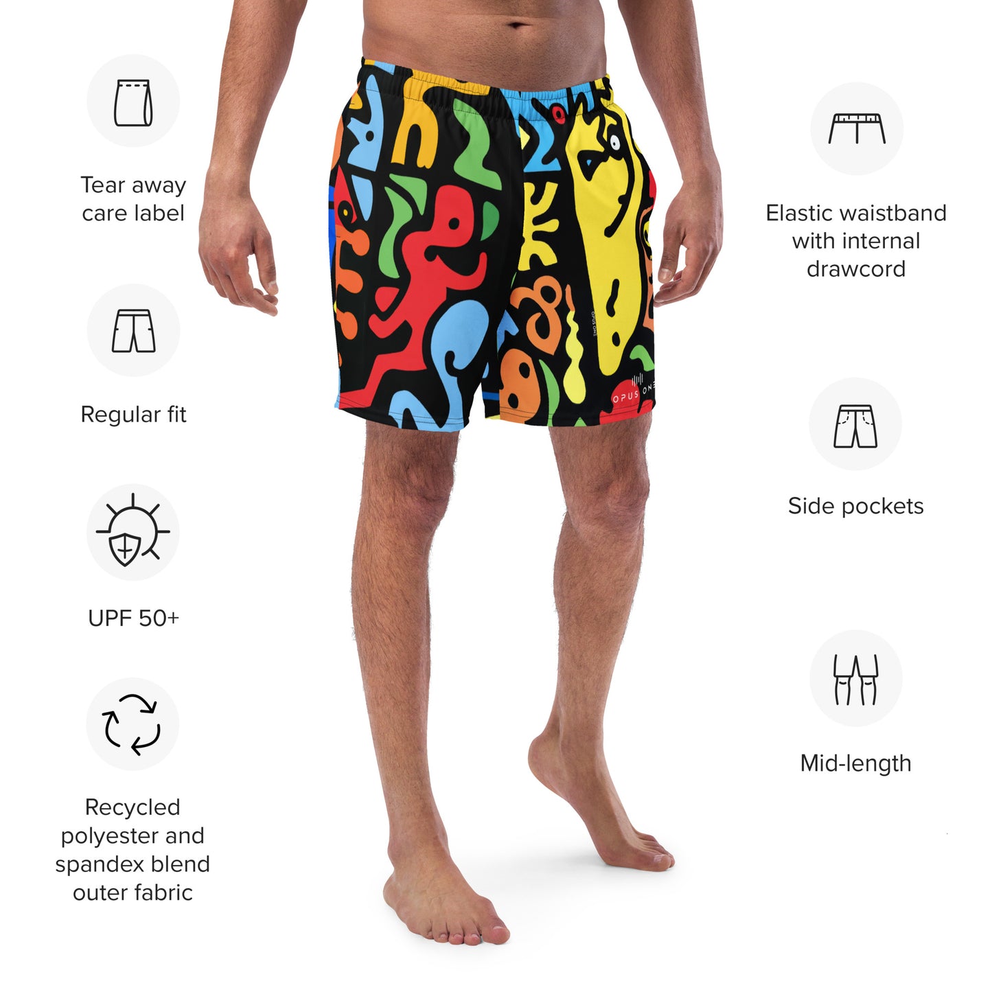 Rave Dayz (v2) Print Recycled Swim Trunks