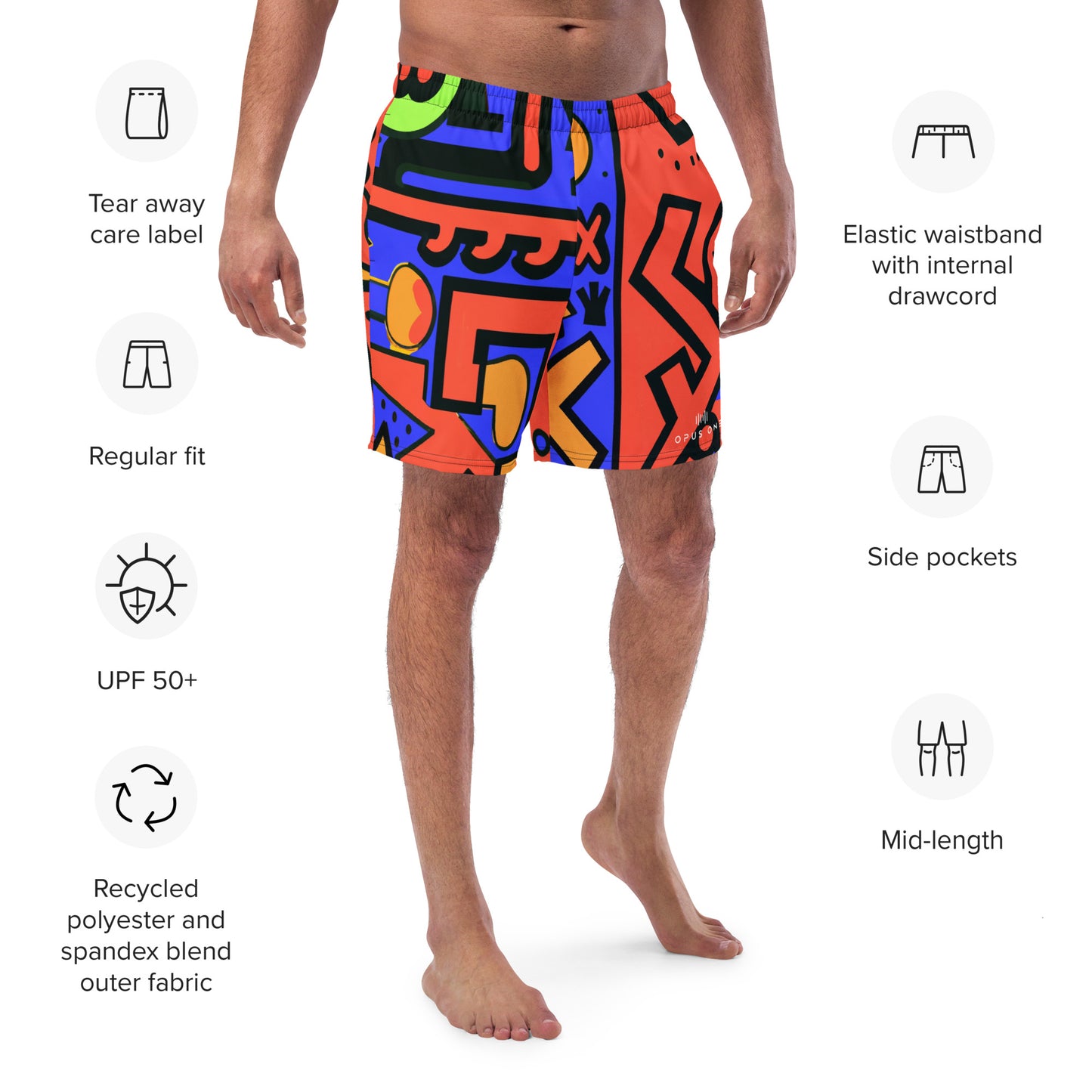 Rave Dayz (v3) Print Recycled Swim Trunks