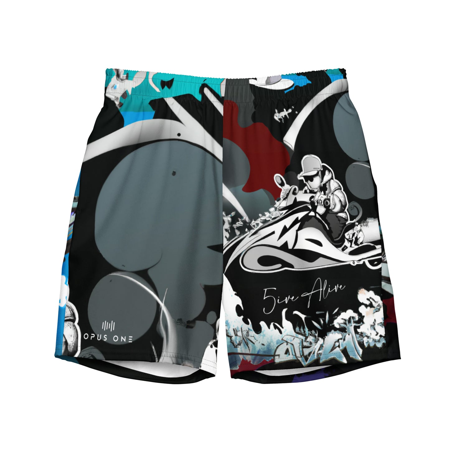 5ive Alive (Ltd Ed Jet Ski) Print Recycled Swim Trunks