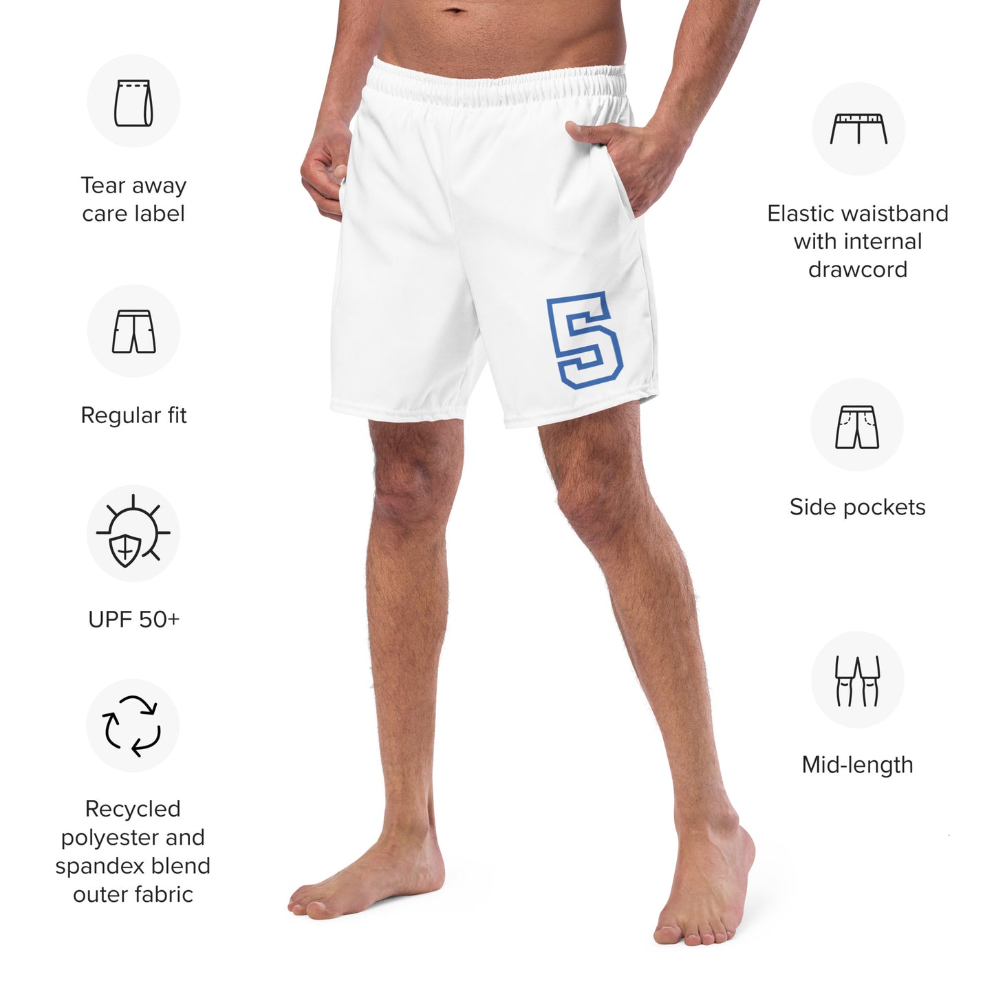 Five Alive (Blue 5) Recycled Swim Trunks