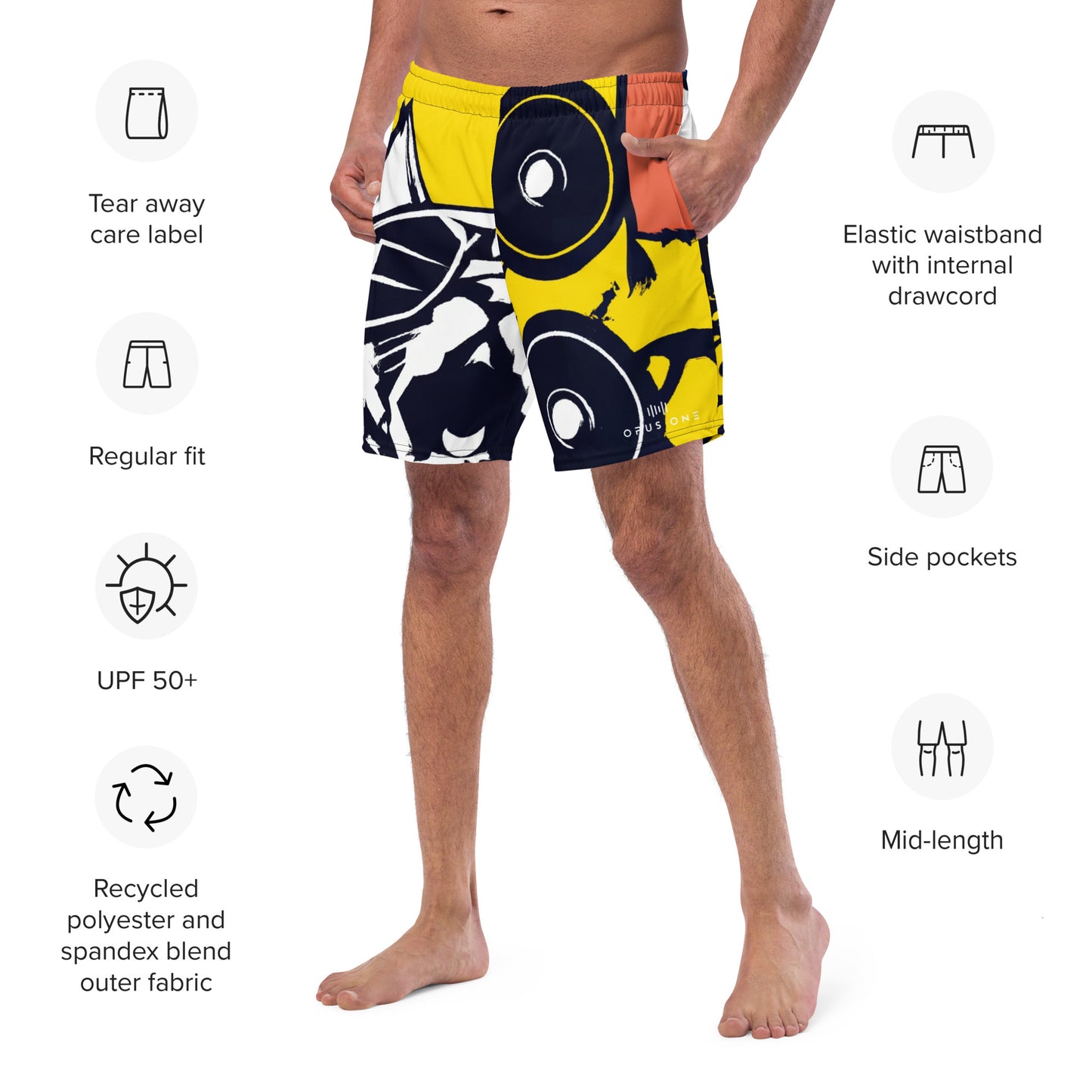 DJ Kitty (v1) All-Over Print Recycled Swim Trunks