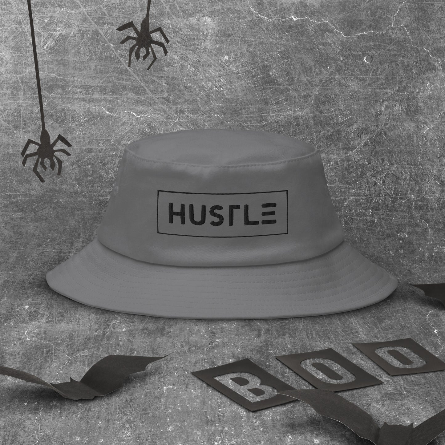 Hustle (v1 Black) Old School Bucket Hat