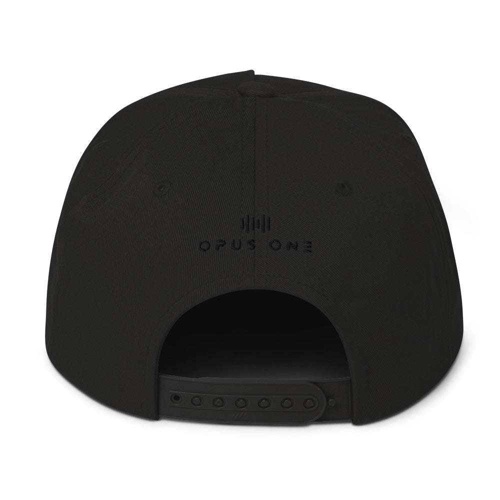 Hustle (v1) Flat Bill Cap (Black Text)