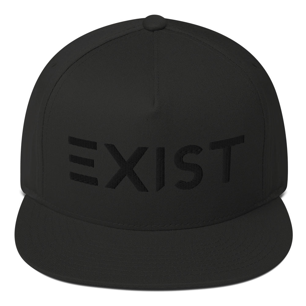 Exist (v1) Flat Bill Cap (Black Text)