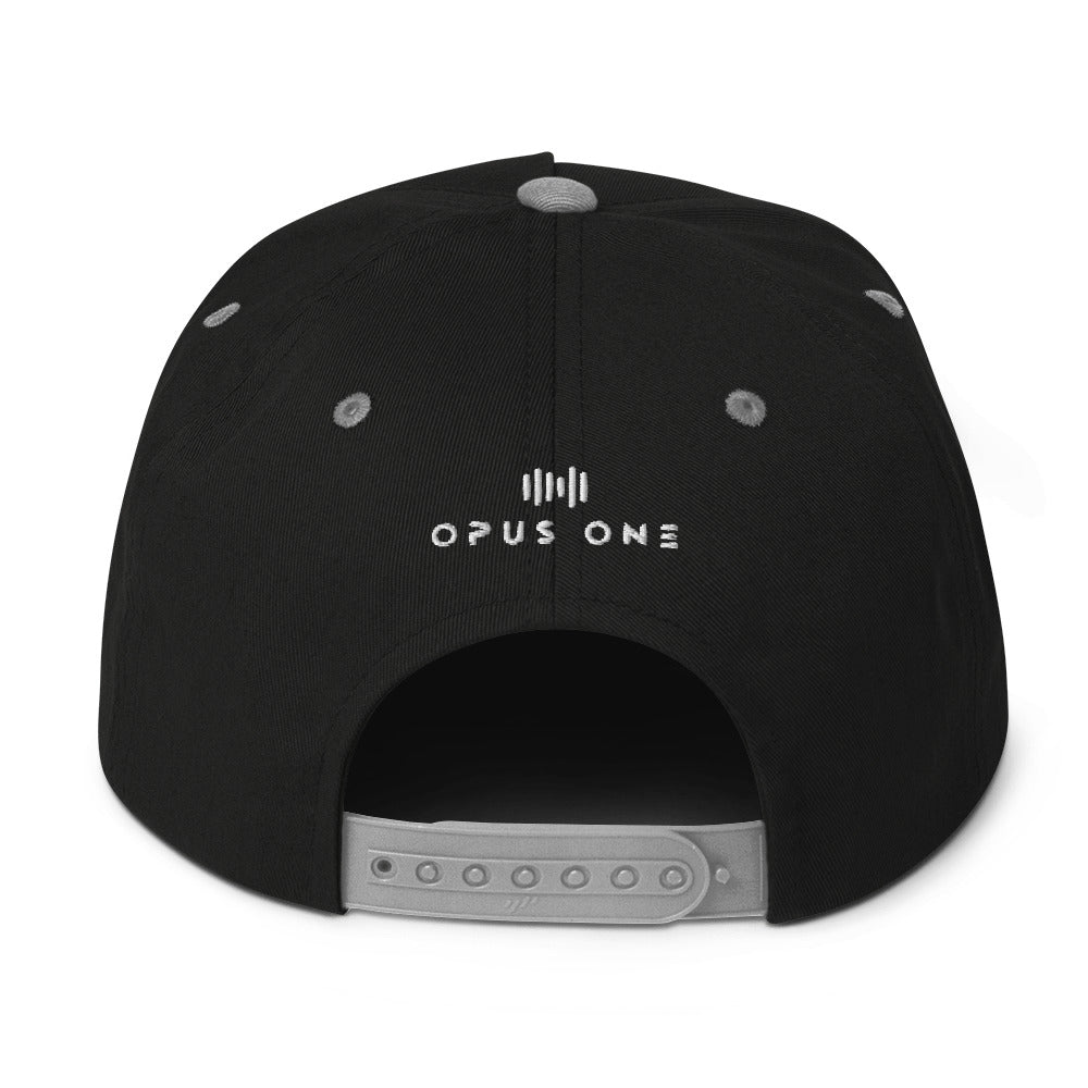 Hustle (v1) Flat Bill Cap (White Text)