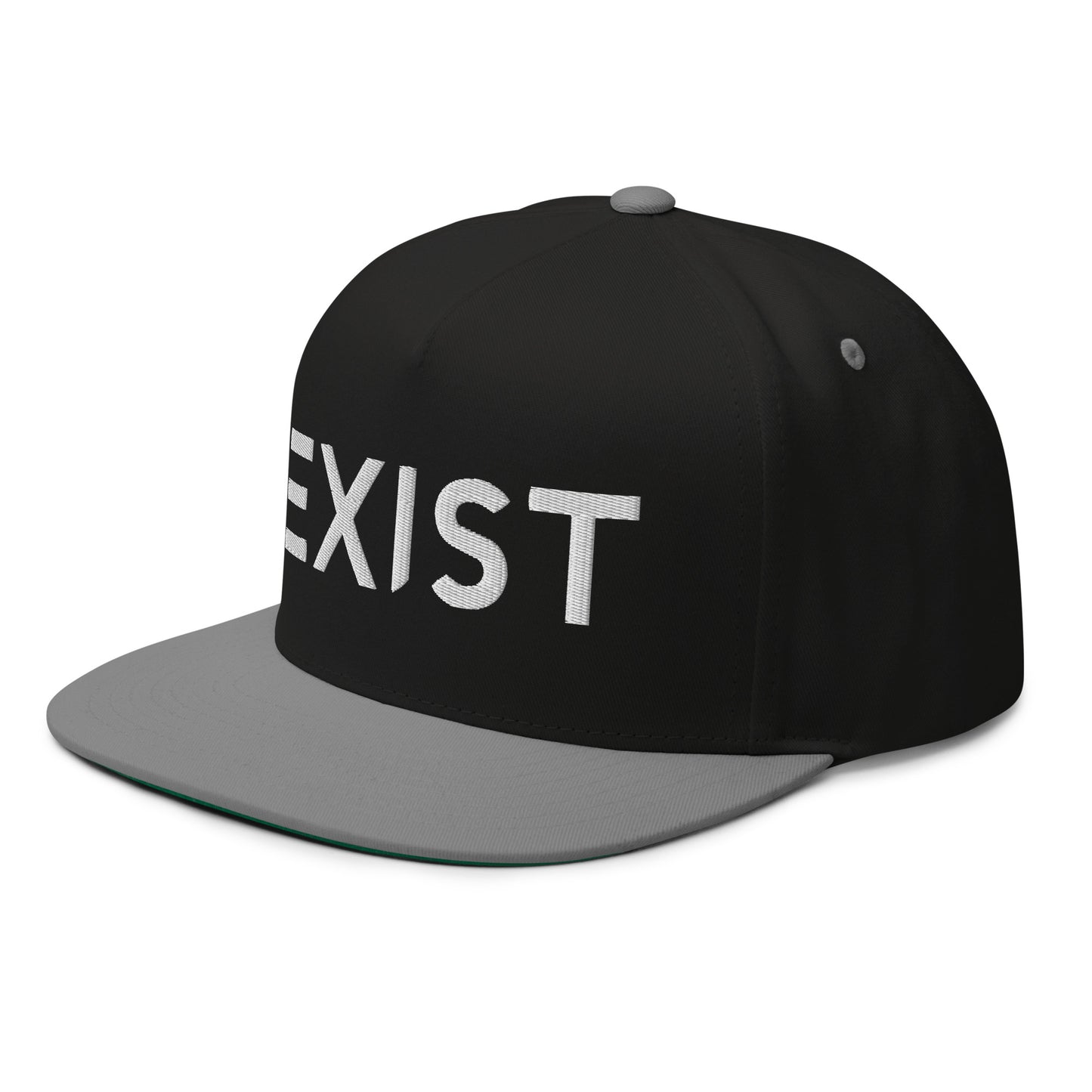 Exist (v1) Flat Bill Cap (White Text)