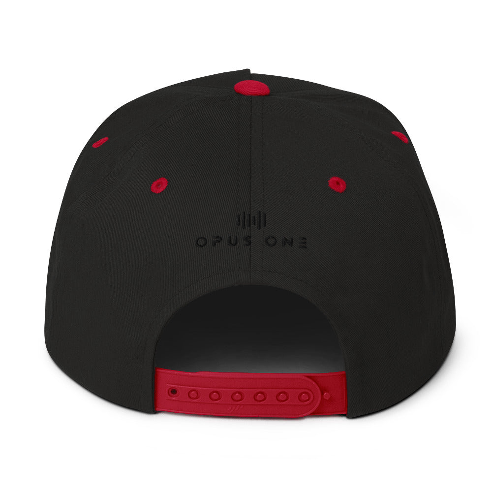 Hustle (v1) Flat Bill Cap (Black Text)