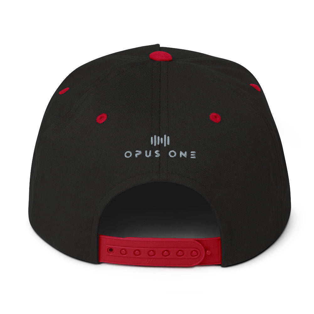 SK8 Logo (v1) Flat Bill Cap (Red Text)