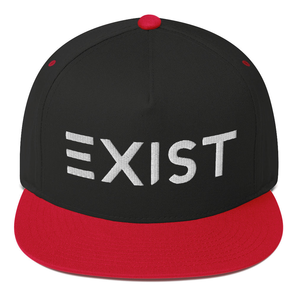 Exist (v1) Flat Bill Cap (White Text)