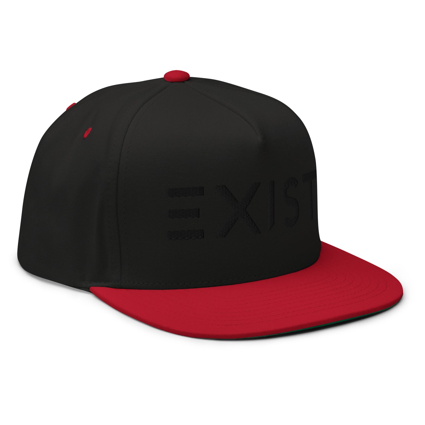 Exist (v1) Flat Bill Cap (Black Text)