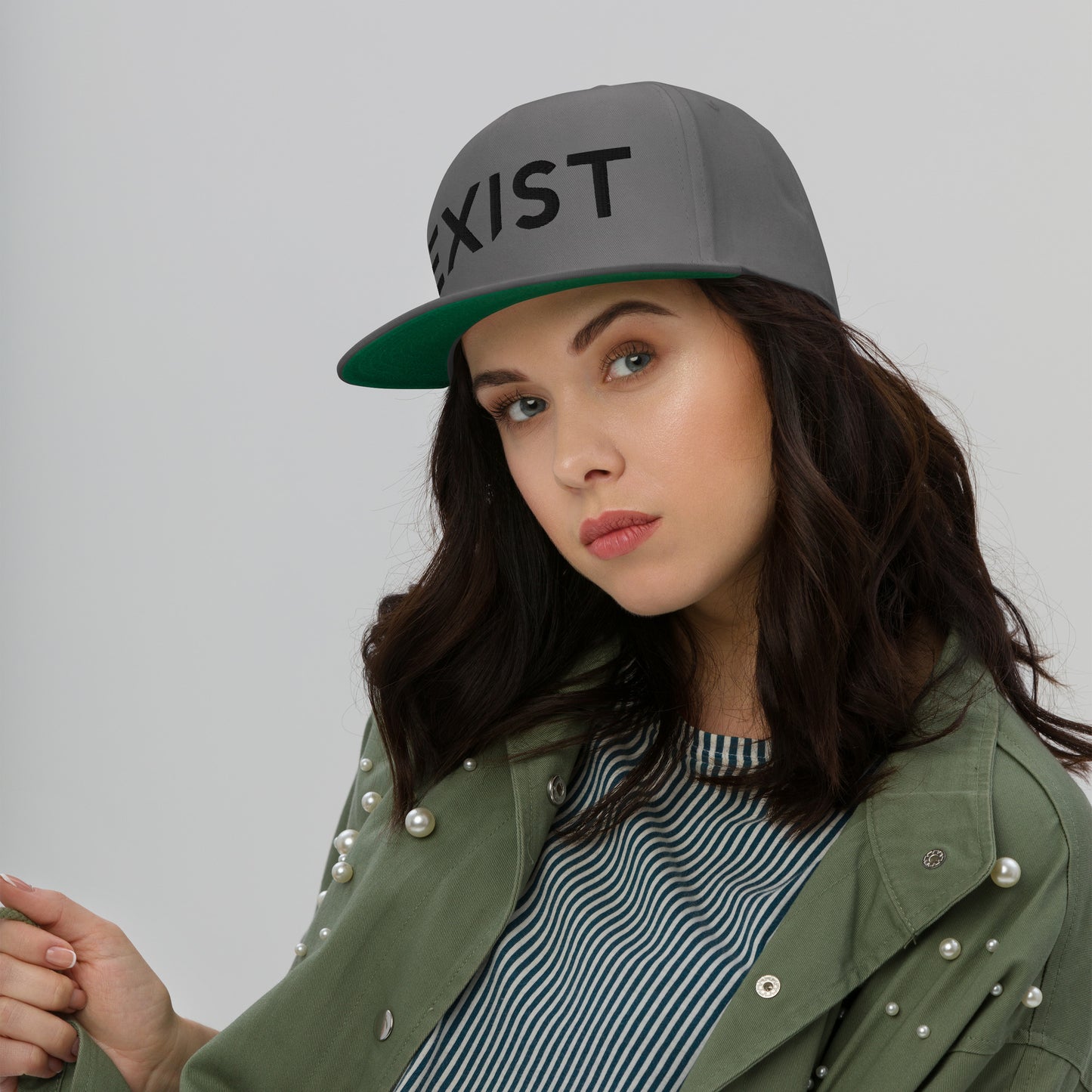 Exist (v1) Flat Bill Cap (Black Text)