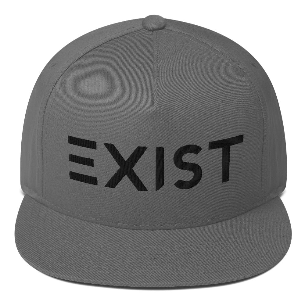 Exist (v1) Flat Bill Cap (Black Text)