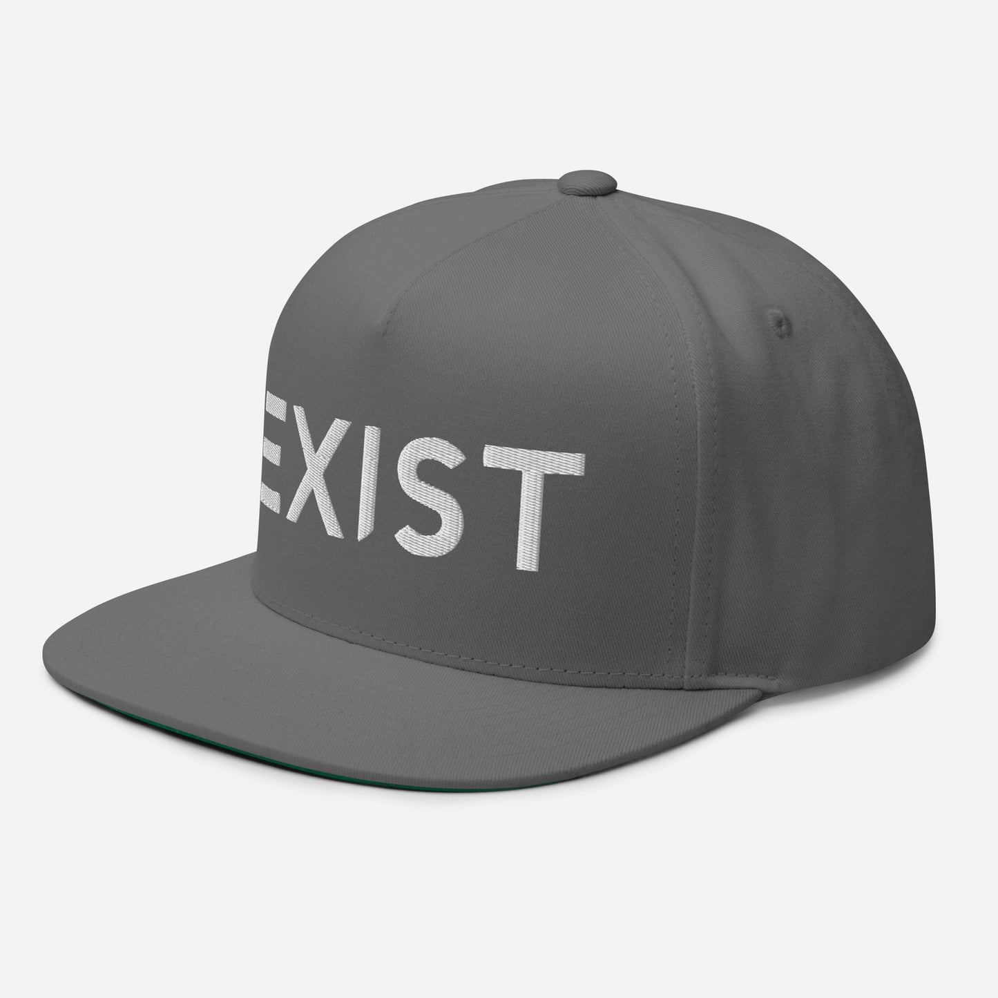 Exist (v1) Flat Bill Cap (White Text)