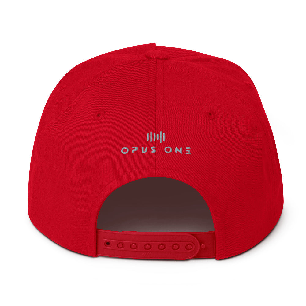 SK8 Logo (v1) Flat Bill Cap (Red Text)