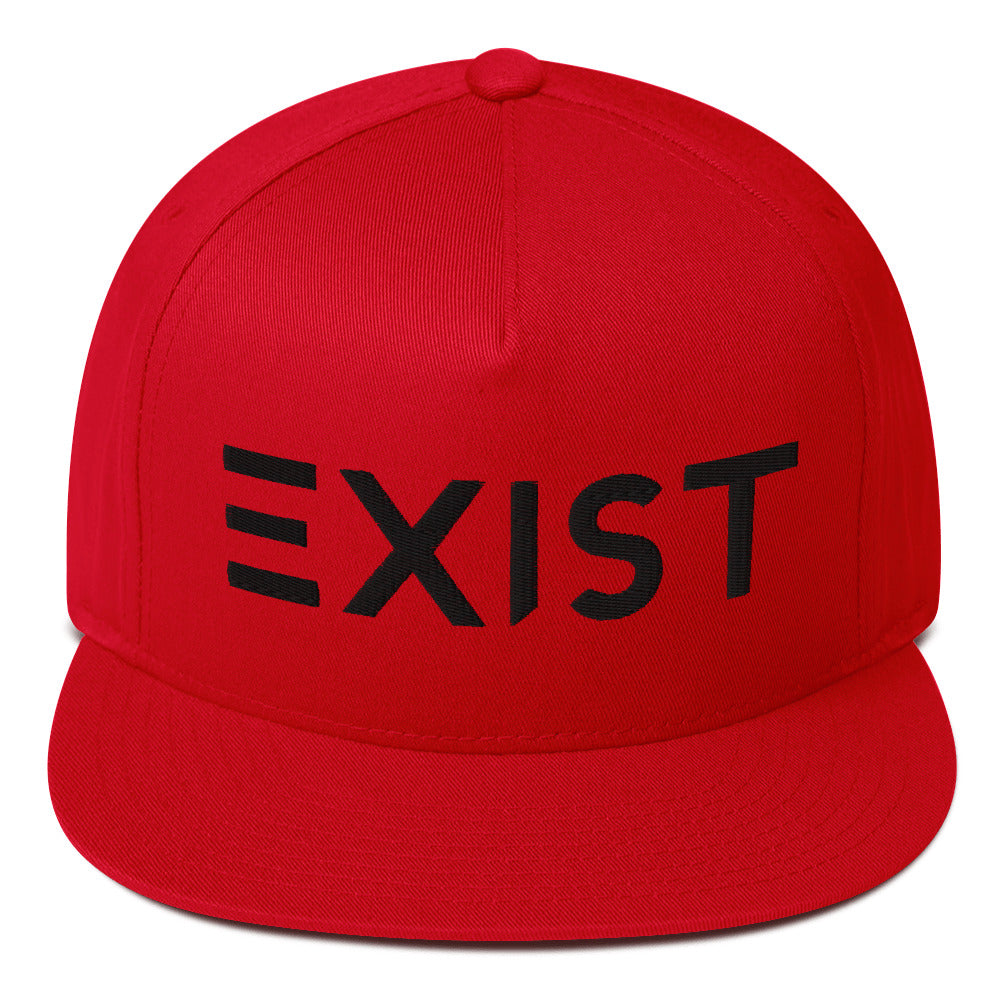 Exist (v1) Flat Bill Cap (Black Text)
