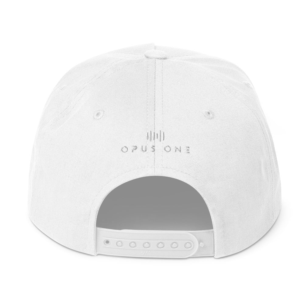Hustle (v1) Flat Bill Cap (White Text)