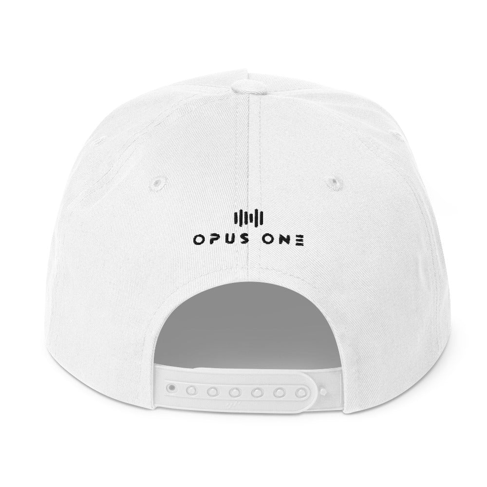 Hustle (v1) Flat Bill Cap (Black Text)