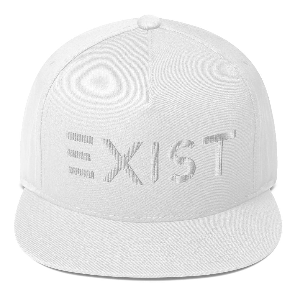 Exist (v1) Flat Bill Cap (White Text)