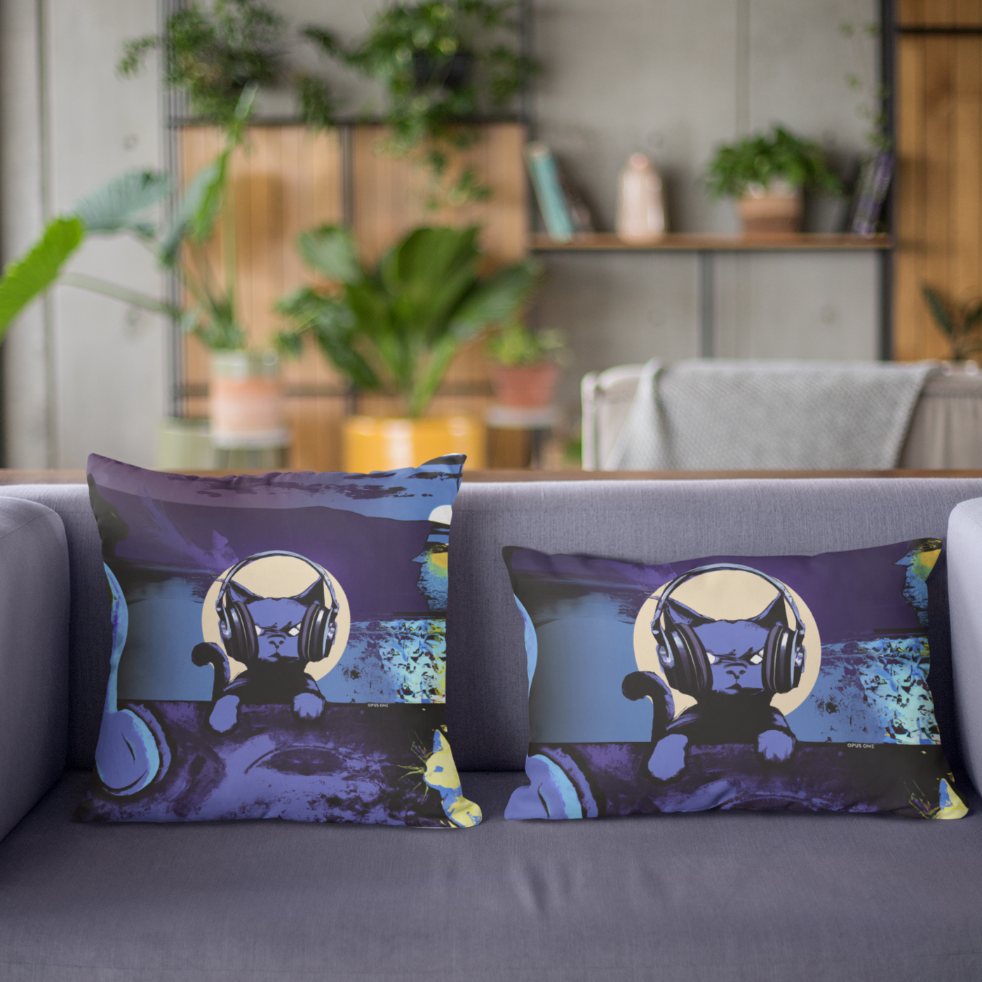 DJ Kitty (v5) Premium Pillow