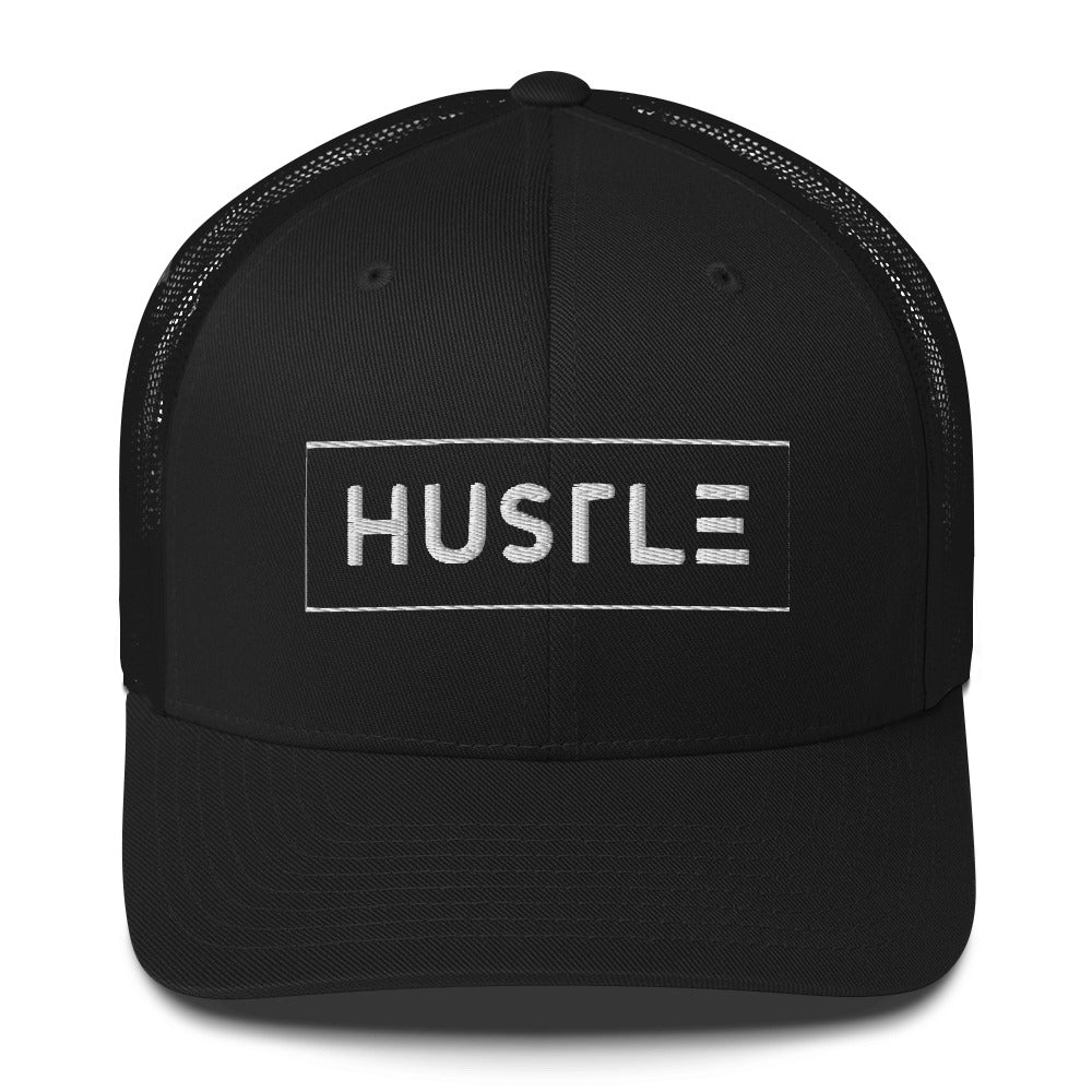 Hustle (v1) Trucker Cap (White Text)