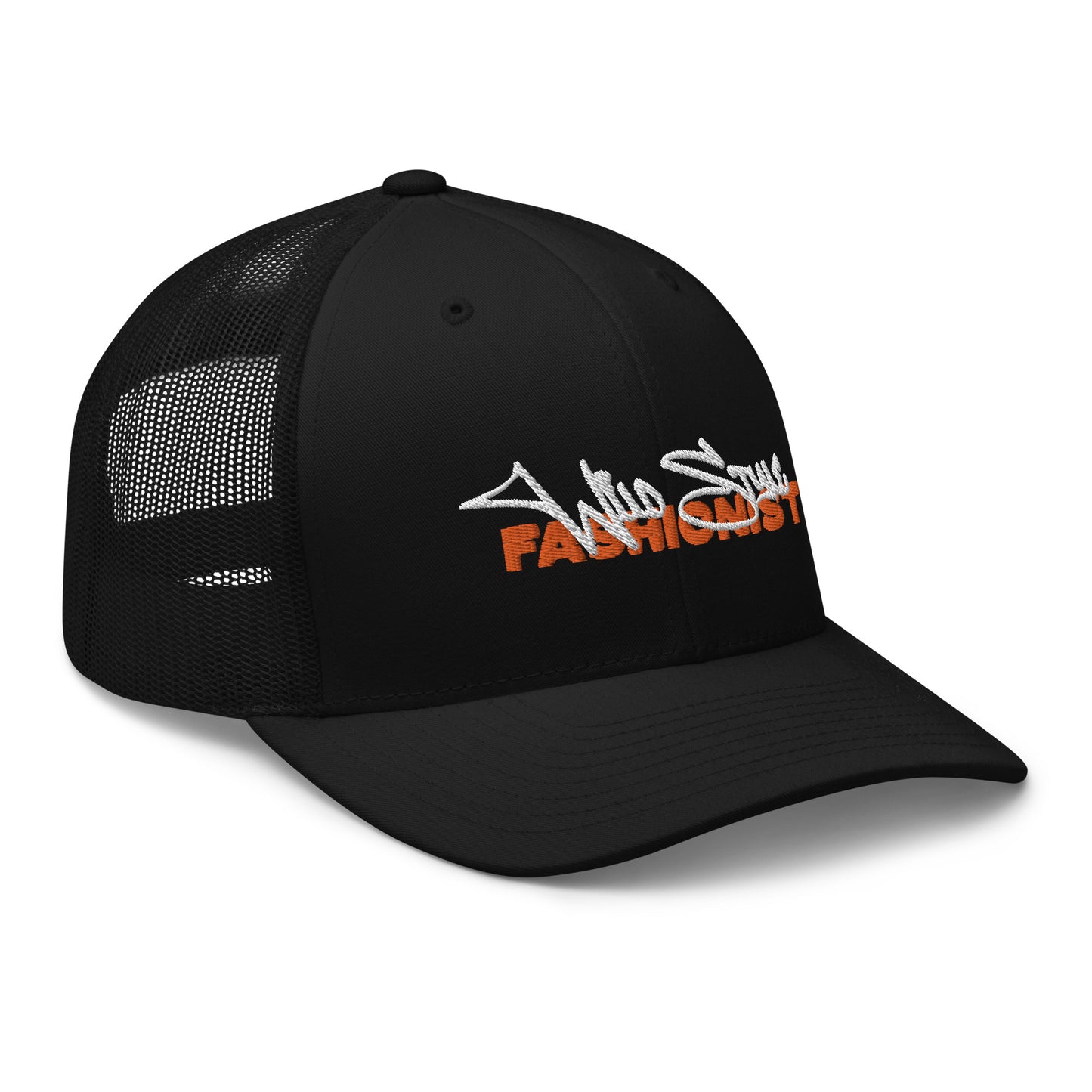 WSF (v1) Trucker Cap (White / Orange Text)