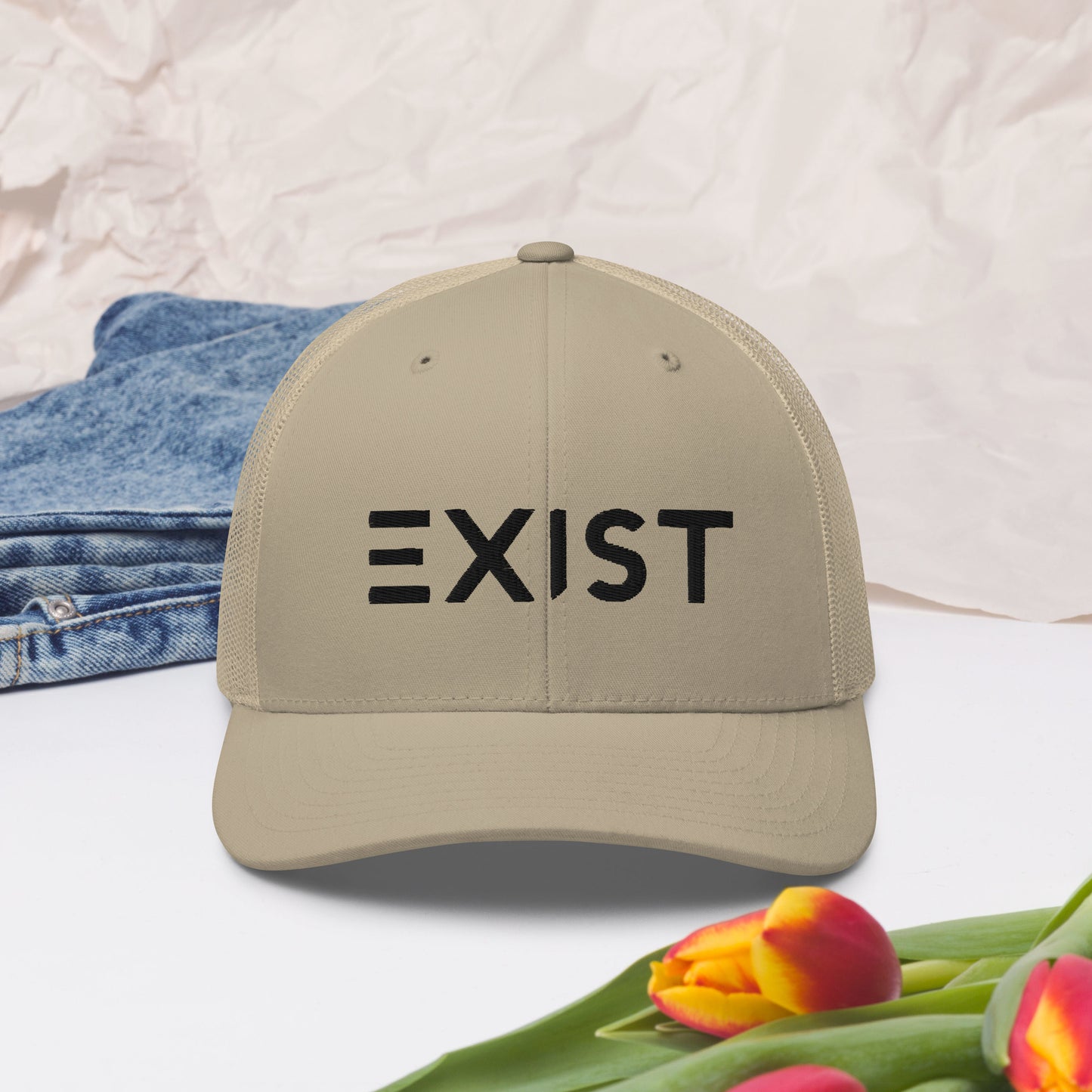 Exist (v1) Trucker Cap (Black Text)
