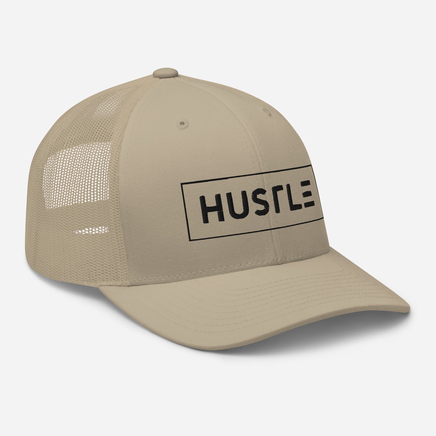 Hustle (v1) Trucker Cap (Black Text)