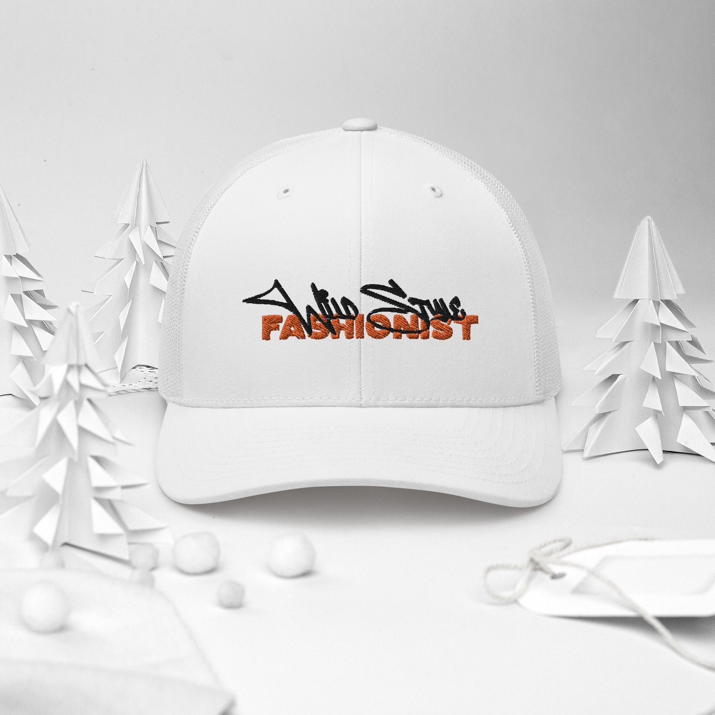 WSF (v1) Trucker Cap (Black / Orange Text)