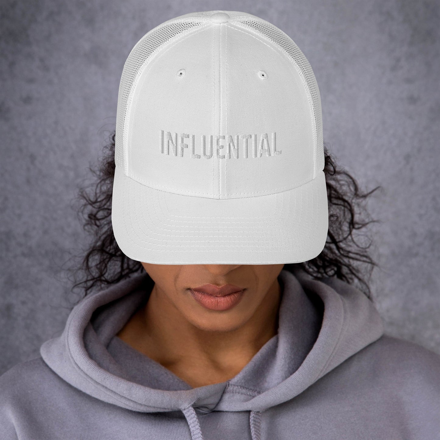 INFLUENTIAL (v1) Trucker Cap (White Text)