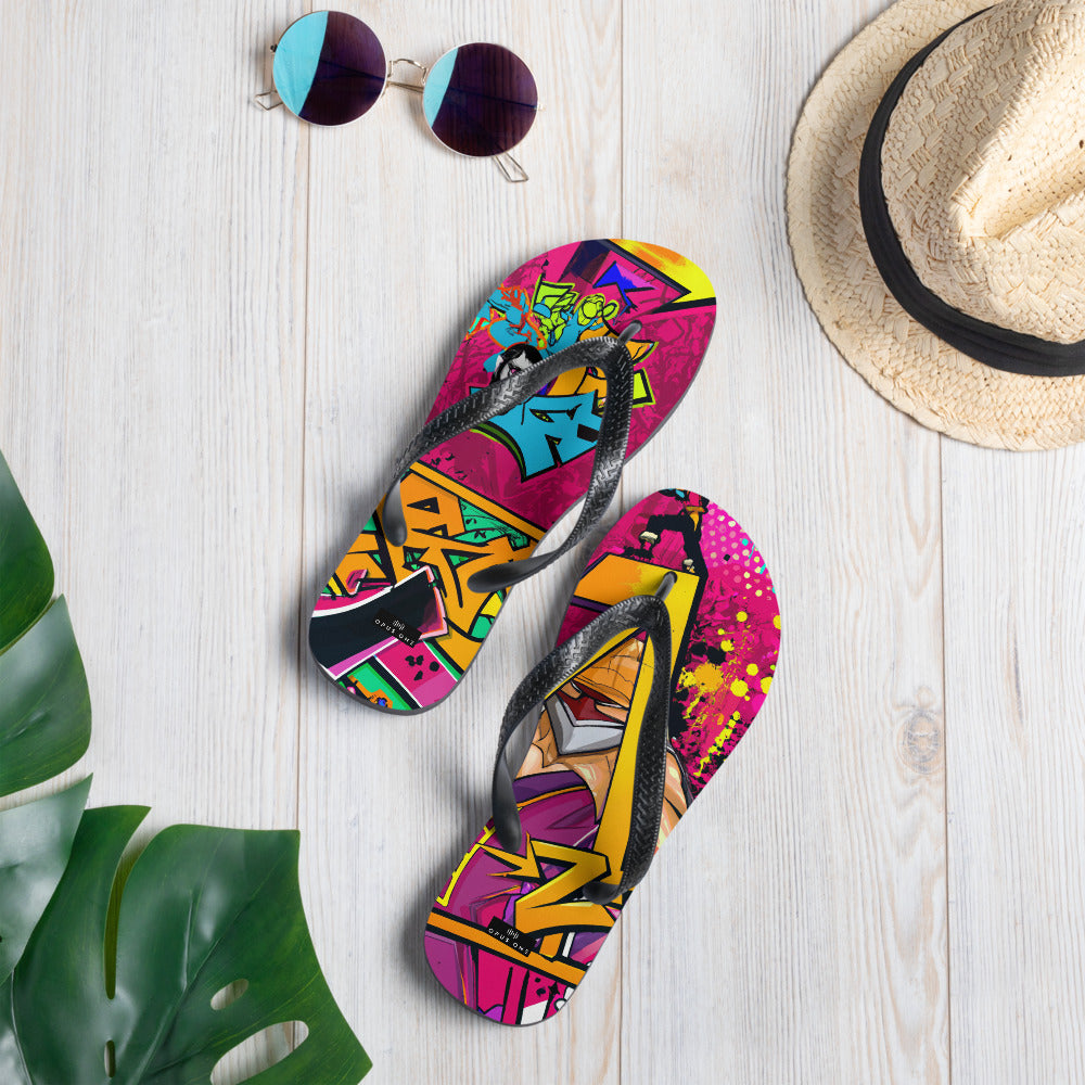 Graffiti on Acid (v4) Flip-Flops