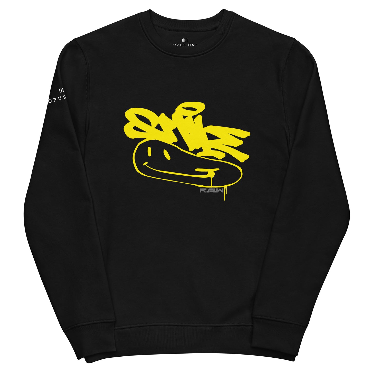 R.A.W (Distorted Smiley) Unisex eco sweatshirt