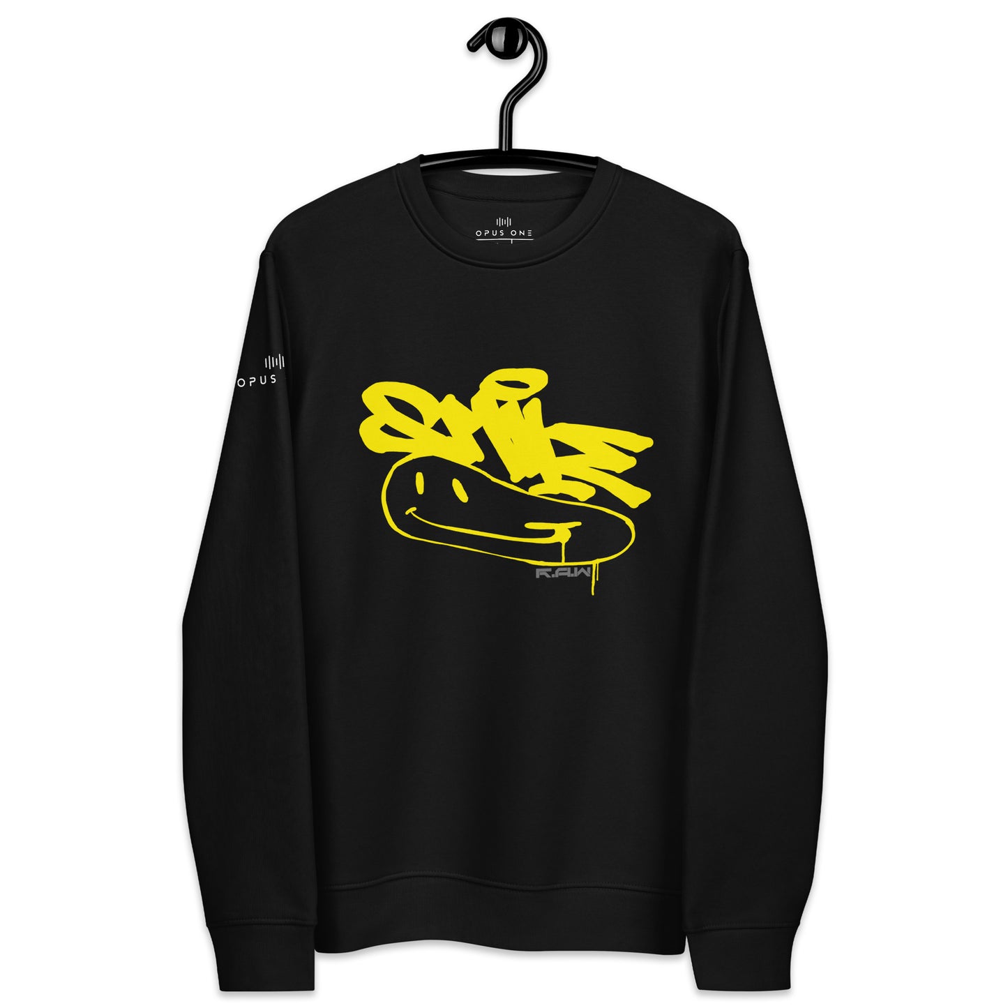 R.A.W (Distorted Smiley) Unisex eco sweatshirt