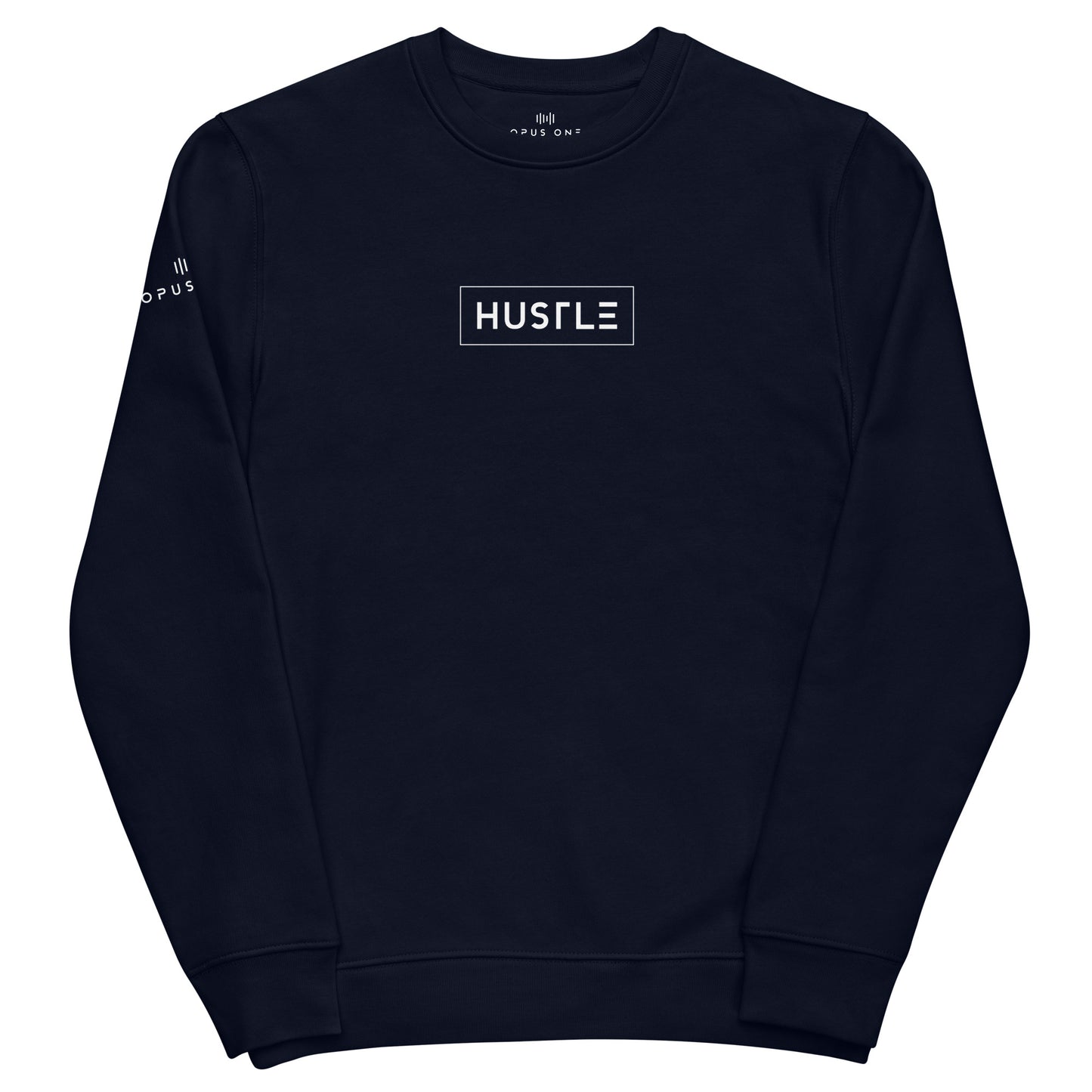 Hustle (v2) Unisex eco sweatshirt (White Text)