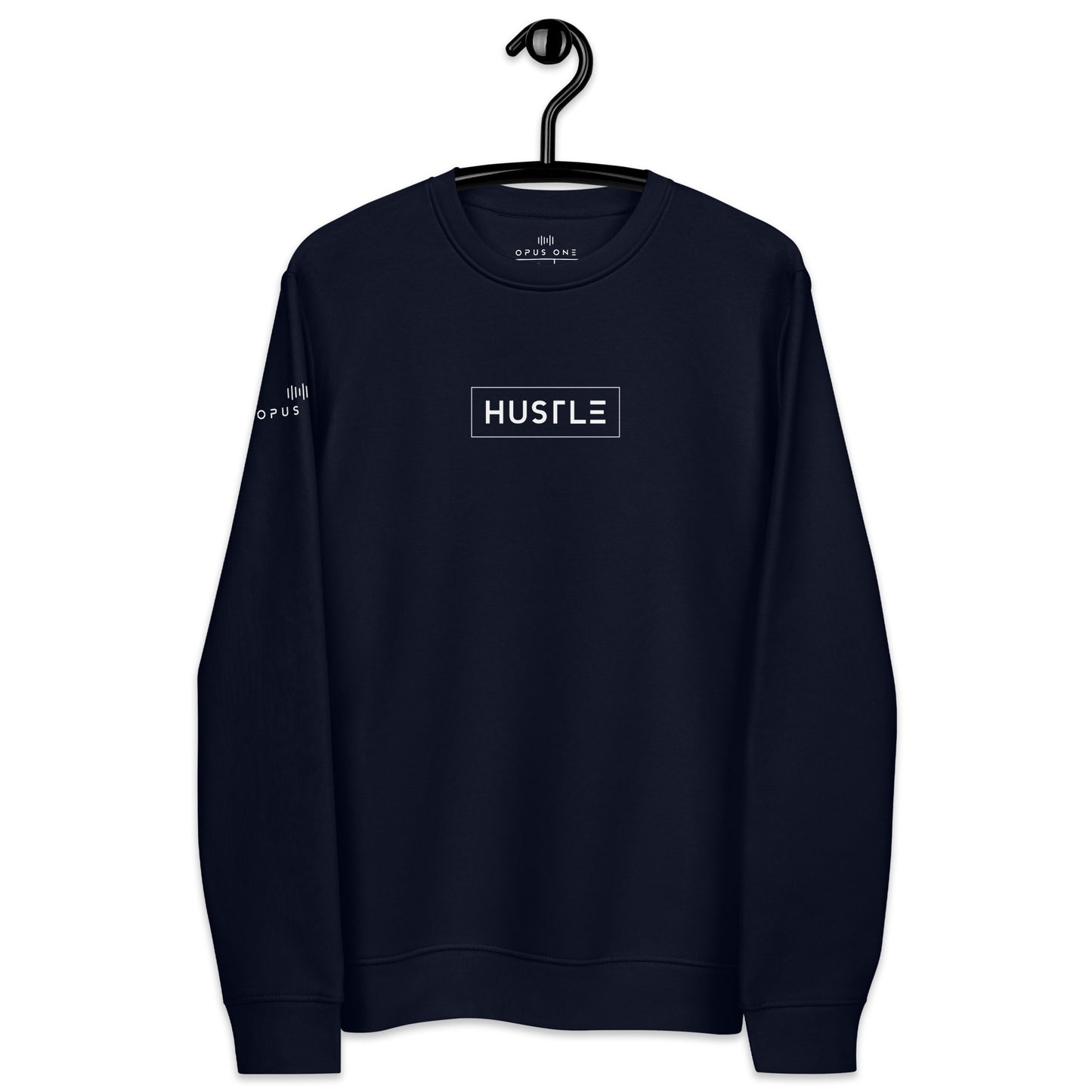 Hustle (v2) Unisex eco sweatshirt (White Text)