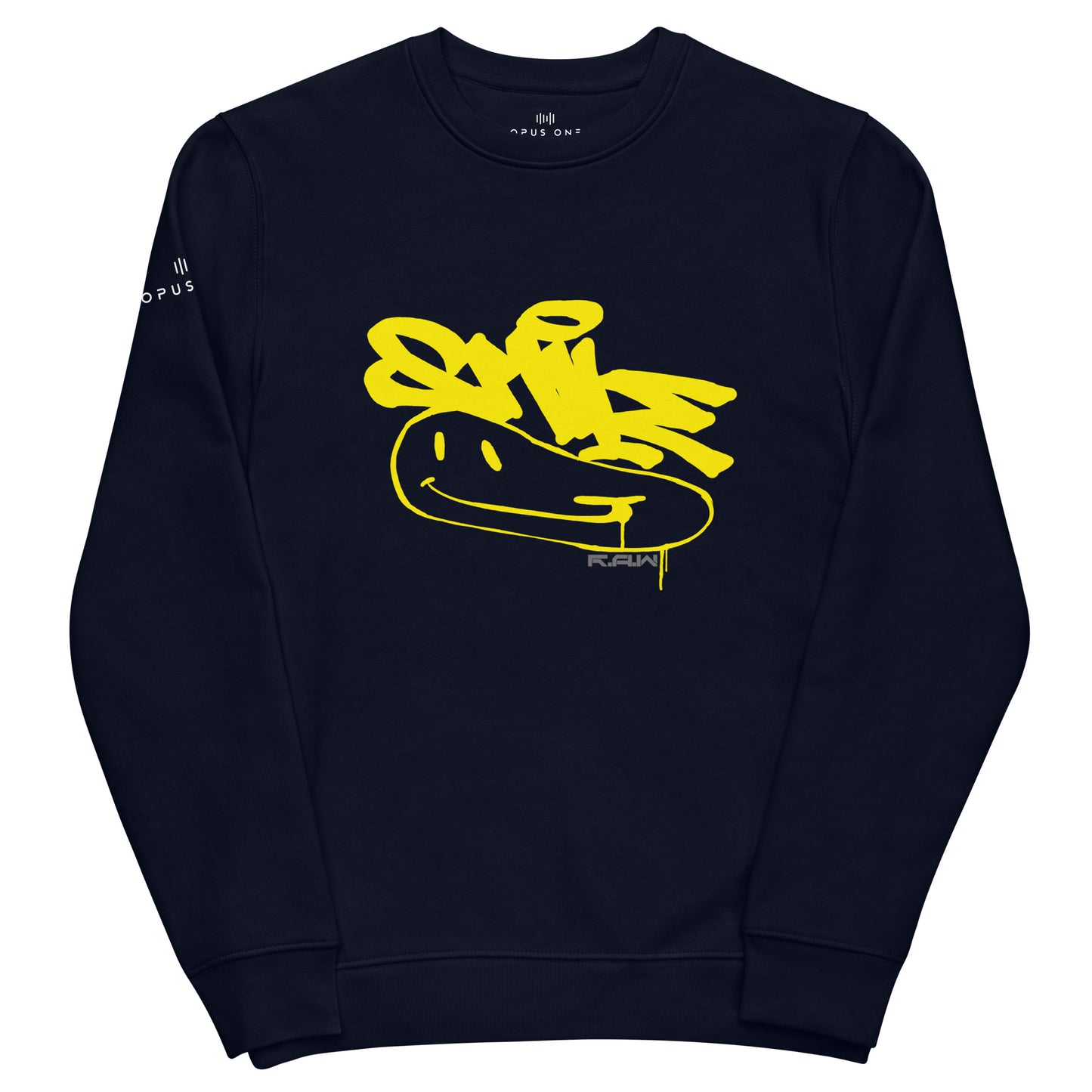 R.A.W (Distorted Smiley) Unisex eco sweatshirt