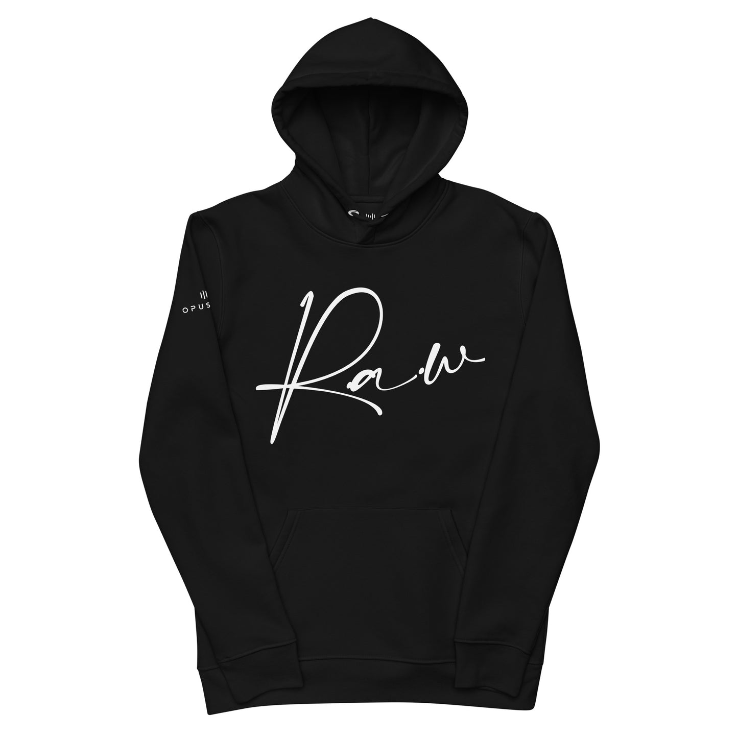 R.A.W (v4) Unisex essential eco hoodie (White Text)